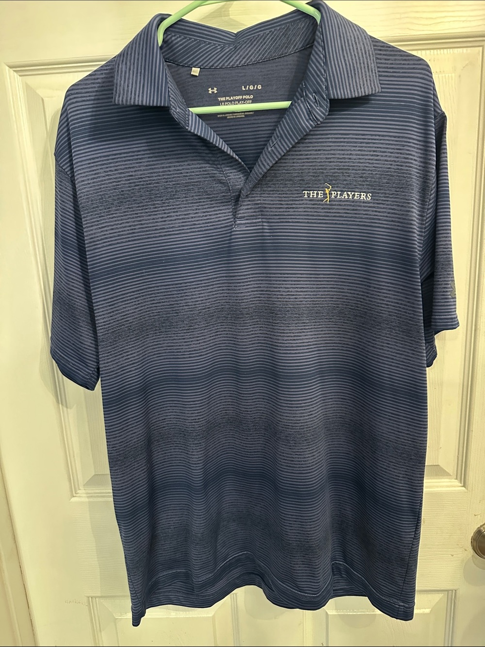 Under Armour Men's Navy Blue Striped Performance Polo - The Players